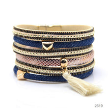 Load image into Gallery viewer, Denim Ladies Bracelet Leather Multilayer Magnetic Buckle Jewelry