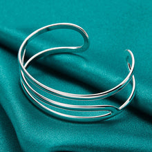 Load image into Gallery viewer, Silver Jewelry Hollow Double Bar Ring Opening Adjustable