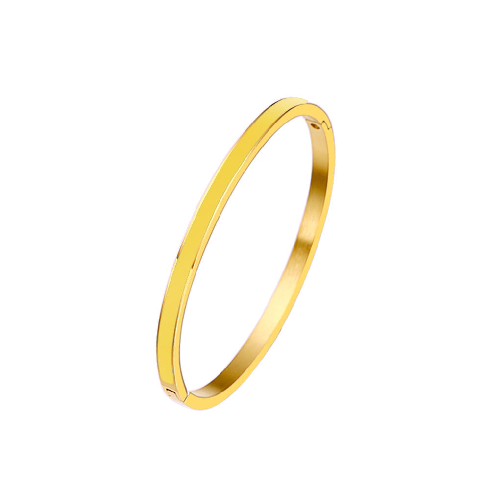 Epoxy Jewelry Ladies Gold Stainless Steel Bracelet