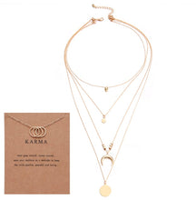 Load image into Gallery viewer, Multi-layer Moon Pendant Necklaces for Women Bohemian Wafer Elegant Necklace