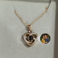Load image into Gallery viewer, S925 Silver Romantic Colorful Photo Projection Necklace Heart Shaped Pendant Necklace