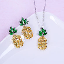 Load image into Gallery viewer, Crystal Pineapple Earrings Necklace Set Coconut Tree Earrings