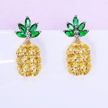 Load image into Gallery viewer, Crystal Pineapple Earrings Necklace Set Coconut Tree Earrings