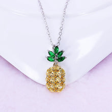 Load image into Gallery viewer, Crystal Pineapple Earrings Necklace Set Coconut Tree Earrings