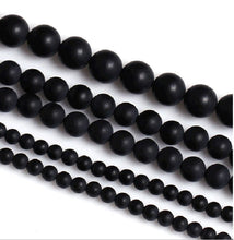 Load image into Gallery viewer, DIY handmade jewelry accessories material natural matte black agate semi-finished loose beads