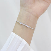 Load image into Gallery viewer, SA123 Korean silver, S925 sterling silver, fashion students, butterfly knot, micro setting, pearl tuning bracelet, hand ornaments