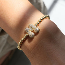 Load image into Gallery viewer, Fashion Jewelry 18K Balloon Bubble Zircon Letter Beaded Copper Bead Elastic String Bracelet