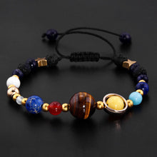 Load image into Gallery viewer, Universe Galaxy Eight Planets Solar System Guardian Star Natural Stone Beads Bracelet