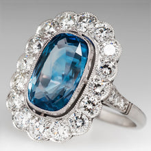 Load image into Gallery viewer, Luxury Colored Gems Ring Inlaid Sea Blue Women&#39;s