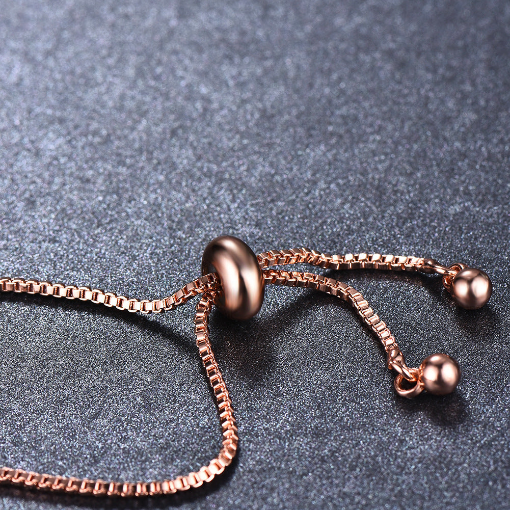 Simple Jewelry Rose Gold Plated 8-character Bracelet