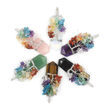Load image into Gallery viewer, Crystal Column Tree Of Life Winding Pendant Necklace