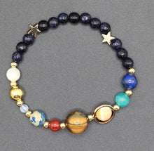 Load image into Gallery viewer, Universe Galaxy Eight Planets Solar System Guardian Star Natural Stone Beads Bracelet