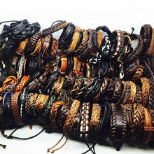 Load image into Gallery viewer, Handmade Mixed Style Woven Leather Cuff Jewelry 30PCS 50PCS