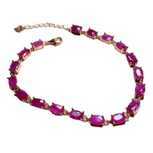 Load image into Gallery viewer, Women&#39;s Retro Natural 925 Silver Inlaid Ruby Bracelet