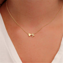 Load image into Gallery viewer, Peach Heart Shaped Letter Necklace Clavicle Chain Necklace