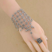 Load image into Gallery viewer, European and American fashion personality jewelry retro hollow carved multi-layered finger tassel bracelet