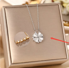 Load image into Gallery viewer, Luxury Four Leaf Clover Pendant Necklace Stainless Steel Crystal Heart Jewelry For Women Gift