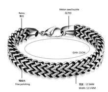 Load image into Gallery viewer, Europe and the United States retro titanium steel men&#39;s thick two-row bracelet net red jewelry bracelet
