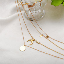Load image into Gallery viewer, Multi-layer Moon Pendant Necklaces for Women Bohemian Wafer Elegant Necklace