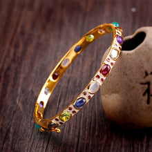 Load image into Gallery viewer, Silver Enamel Colorful Gem Bracelet