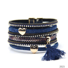 Load image into Gallery viewer, Denim Ladies Bracelet Leather Multilayer Magnetic Buckle Jewelry
