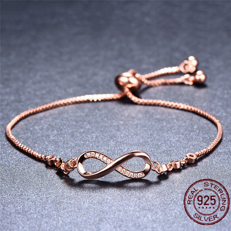 Simple Jewelry Rose Gold Plated 8-character Bracelet