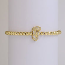 Load image into Gallery viewer, Fashion Jewelry 18K Balloon Bubble Zircon Letter Beaded Copper Bead Elastic String Bracelet