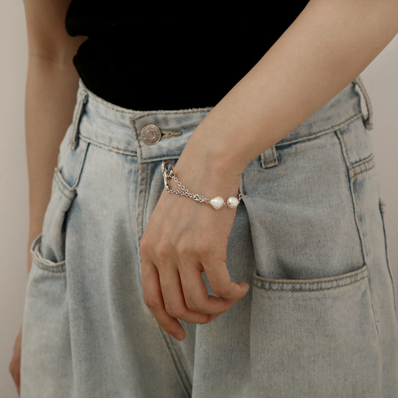 Simple And Versatile Niche Design Double-layer Fashion Hand Jewelry