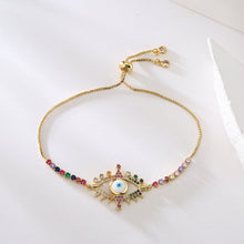 Load image into Gallery viewer, Female Copper Plated Real Gold Mixed Color Zircon Hand Jewelry Bracelet