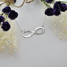 Load image into Gallery viewer, Personalized Jewelry Custom Double Name Date Infinity Bracelet Rose Gold Infinity Nameplate Bracelets Stainless Steel Hand Chain