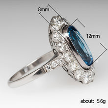 Load image into Gallery viewer, Luxury Colored Gems Ring Inlaid Sea Blue Women&#39;s