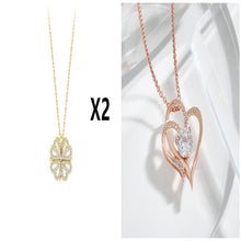 Load image into Gallery viewer, Explosive Style Detachable Deformed Four-leaf Clover Necklace For Women A Multi-wearing Zircon Small Love Short Clavicle Chain