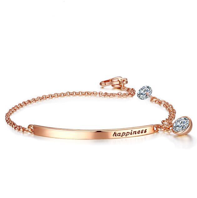 High Quality Ol Style Cubic Zirconium Gold Color Austrian Crystal Bracelet Jewelry Wholesale