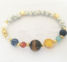 Load image into Gallery viewer, Universe Galaxy Eight Planets Solar System Guardian Star Natural Stone Beads Bracelet