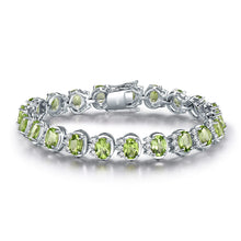Load image into Gallery viewer, Sterling Silver Natural Peridot Bracelet Wedding Gemstones