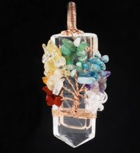 Load image into Gallery viewer, Crystal Column Tree Of Life Winding Pendant Necklace