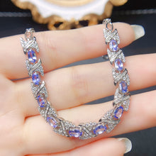 Load image into Gallery viewer, European And American Natural Tanzanite Bracelet S925 Silver Inlaid Main Stone 35