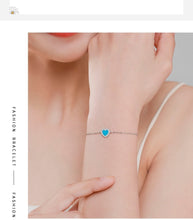 Load image into Gallery viewer, Heart Shaped Love Green Pine Bracelet S925 Sterling Silver Hand Jewelry
