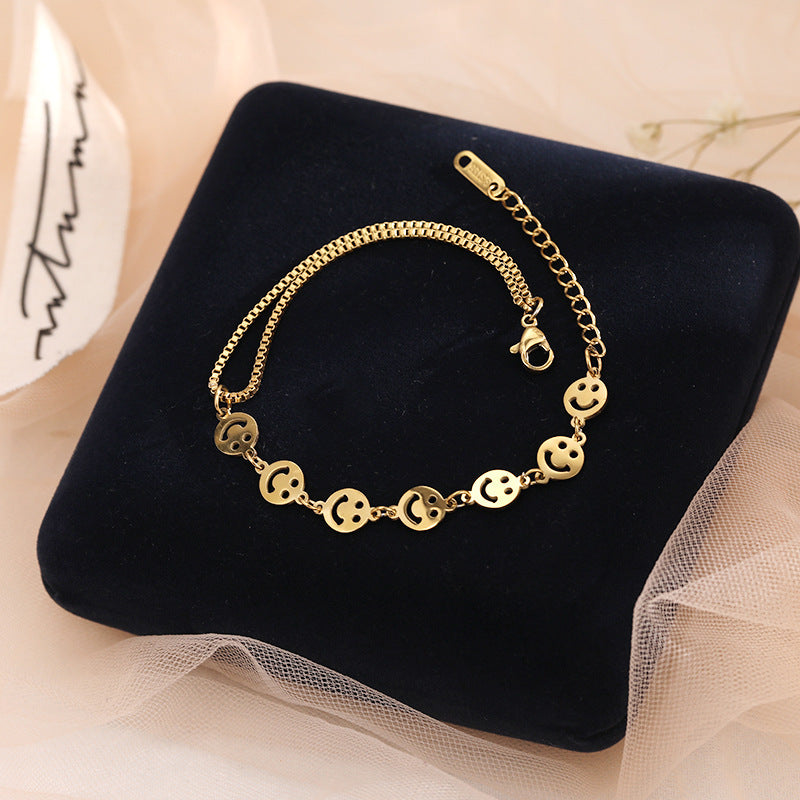 Double-strand Smiley Face Bracelet Female Christmas Jewelry