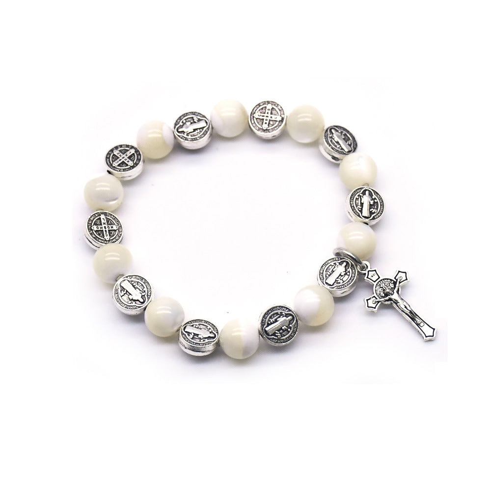 Horseshoe Conch Beads String Rope Cross Jewelry Bracelet
