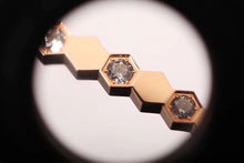 Load image into Gallery viewer, S925 Sterling Silver Honeycomb Bracelet V Gold Plated Microphone