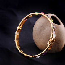 Load image into Gallery viewer, Silver Enamel Colorful Gem Bracelet