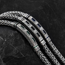 Load image into Gallery viewer, Sterling Silver Hand-woven Inlaid Zircon Hemp Rope Bracelet
