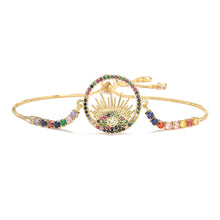 Load image into Gallery viewer, Female Copper Plated Real Gold Mixed Color Zircon Hand Jewelry Bracelet