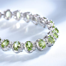 Load image into Gallery viewer, Sterling Silver Natural Peridot Bracelet Wedding Gemstones