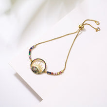 Load image into Gallery viewer, Female Copper Plated Real Gold Mixed Color Zircon Hand Jewelry Bracelet
