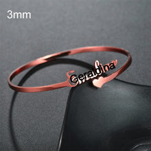 Load image into Gallery viewer, Customized Name Bracelet Personalized Custom Bangles Stainless Steel Jewelry