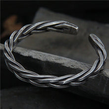 Load image into Gallery viewer, Sterling Silver S925 Vintage Woven Hemp Rope Bracelet Male