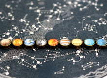 Load image into Gallery viewer, Leather Planet Bracelet Solar System Planet Jewelry Galaxy