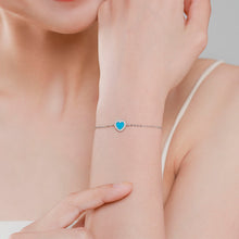 Load image into Gallery viewer, Heart Shaped Love Green Pine Bracelet S925 Sterling Silver Hand Jewelry